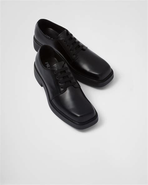 Prada Brushed Leather Derbies 